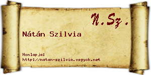Nátán Szilvia névjegykártya