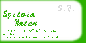 szilvia natan business card